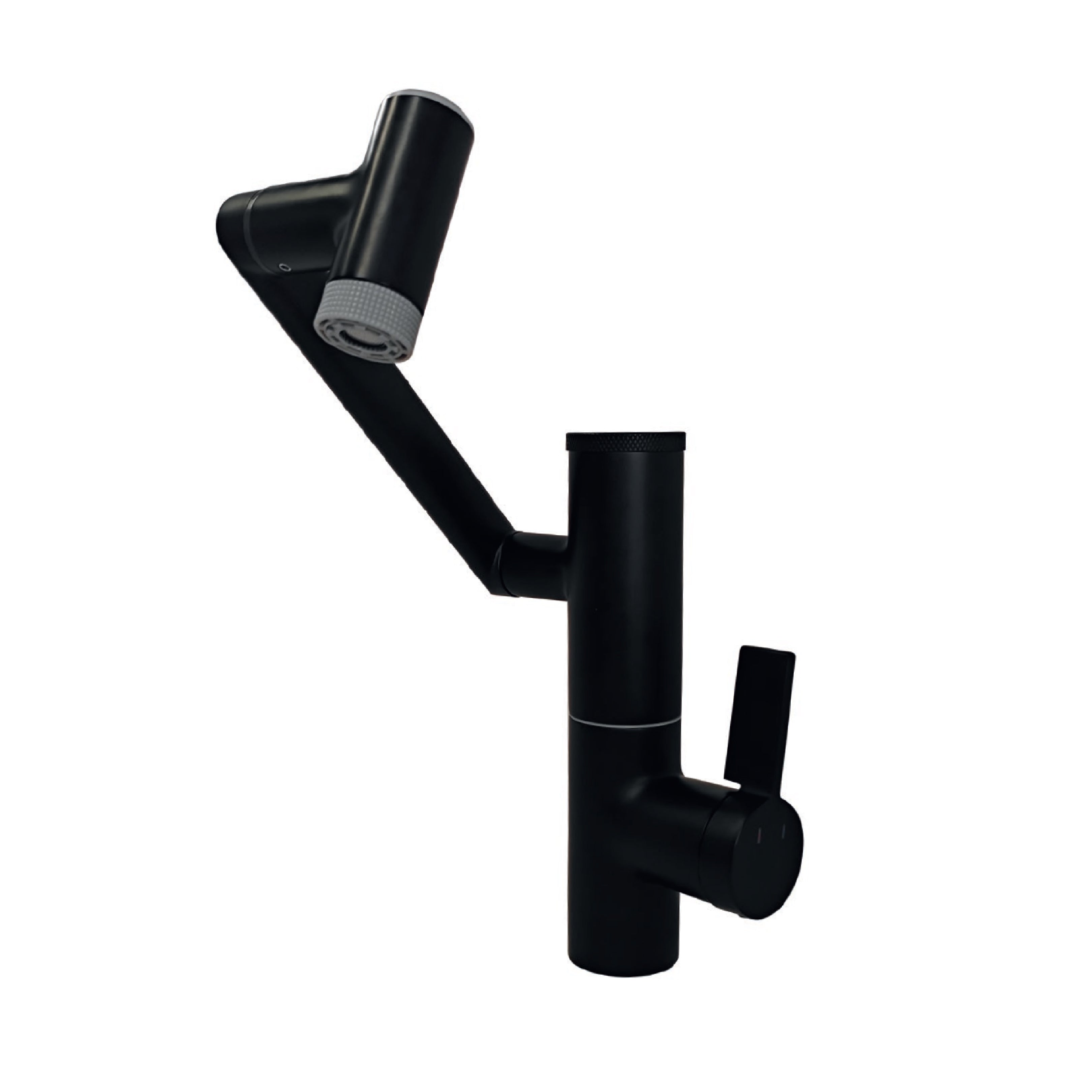 MEZCLADORA MONOC. P/LAVATORIO AL MUEBLE MODERNA HONGKONG ELEVABLE, EXTRAÍBLE C/2 FUNCIONES BRONCE GUN GREY - FRATELLI PREMIUM
